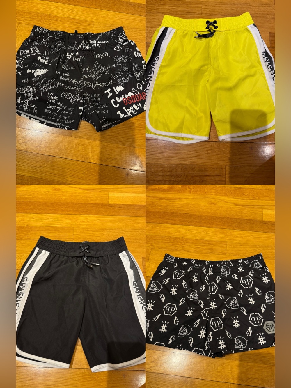 4 pairs of swim shorts Kids Graphic and Solid swim Shorts Pack - size 12